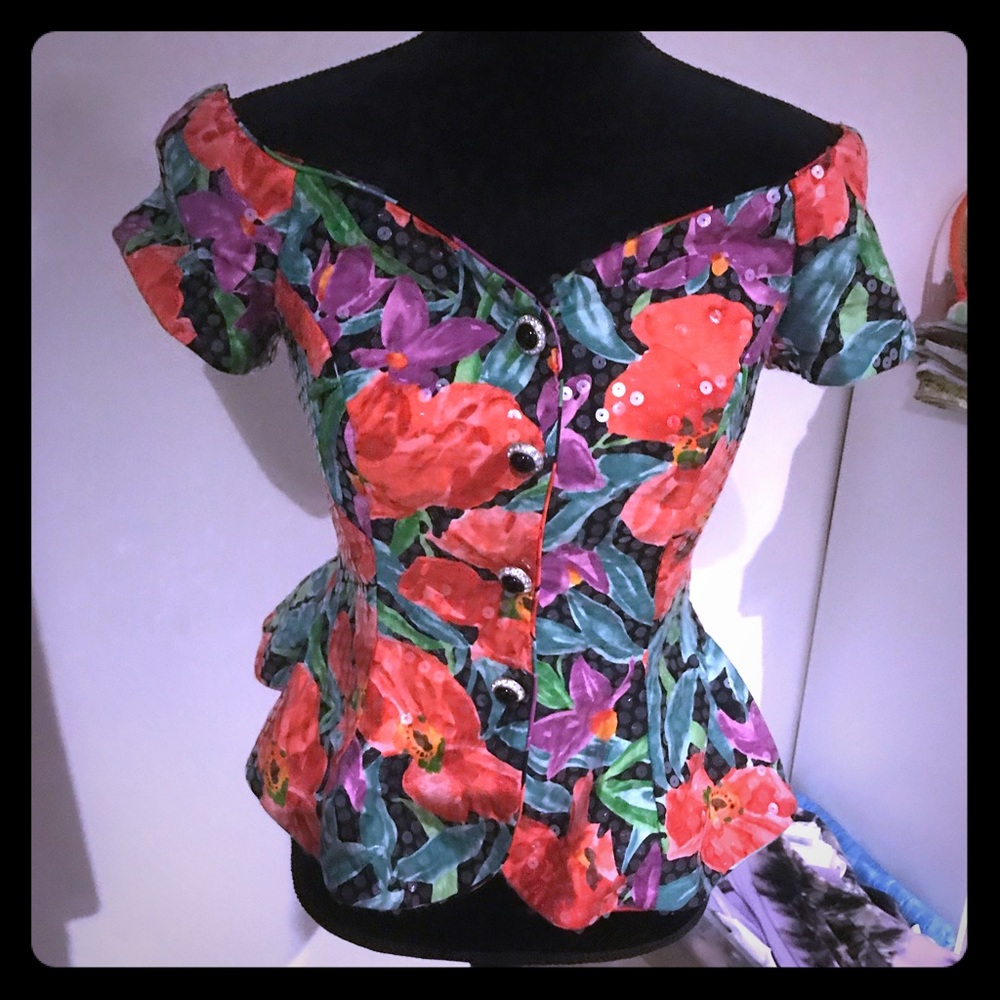 Vintage 80s Floral Top